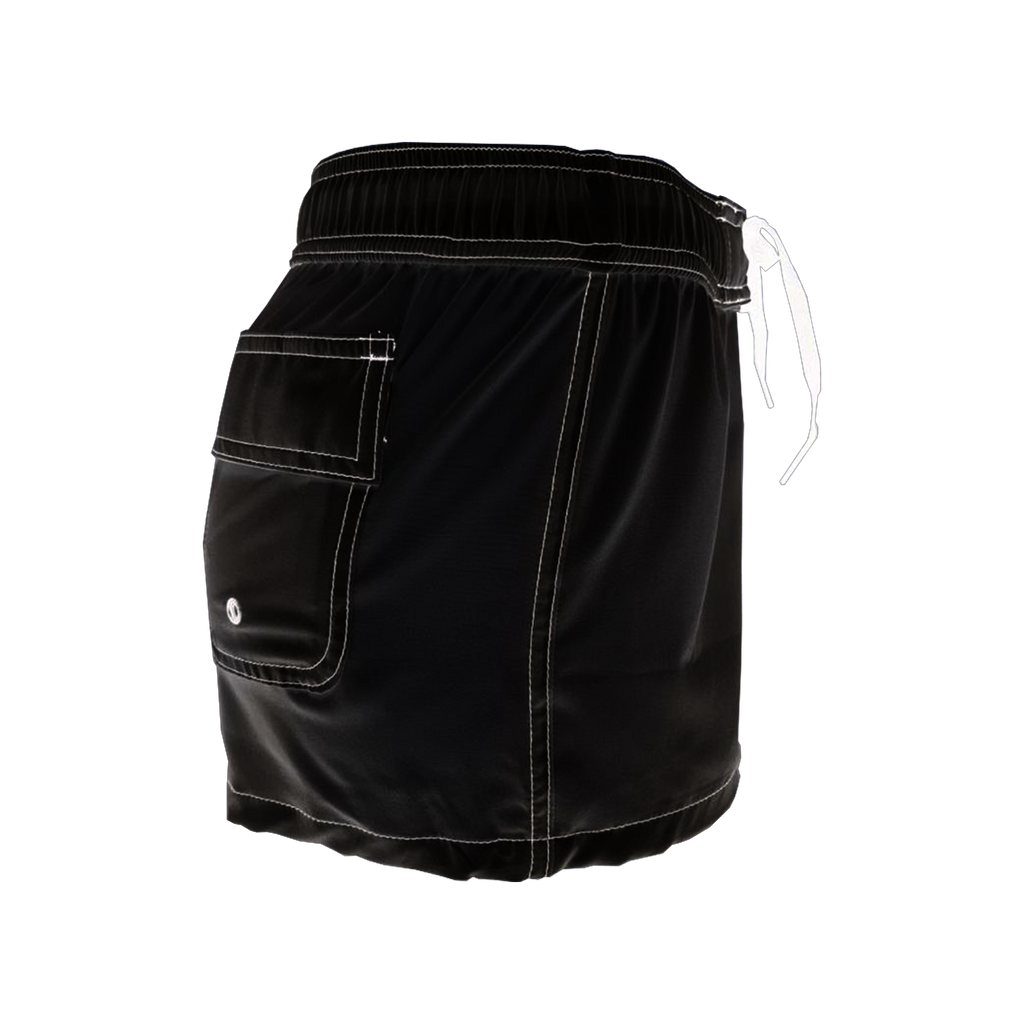 Women's Elastic Waist Boardshorts - Black & White