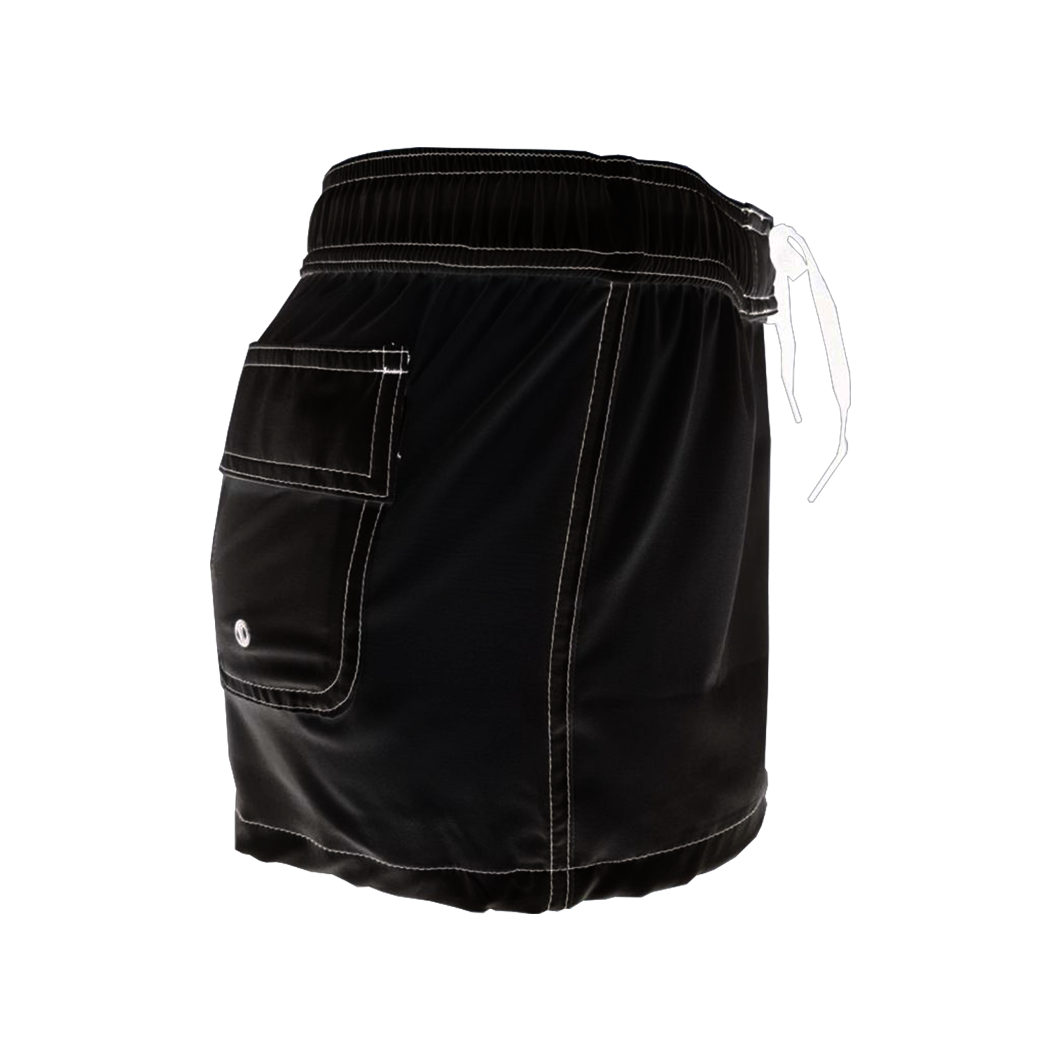 Women's Elastic Waist Boardshorts - Black & White
