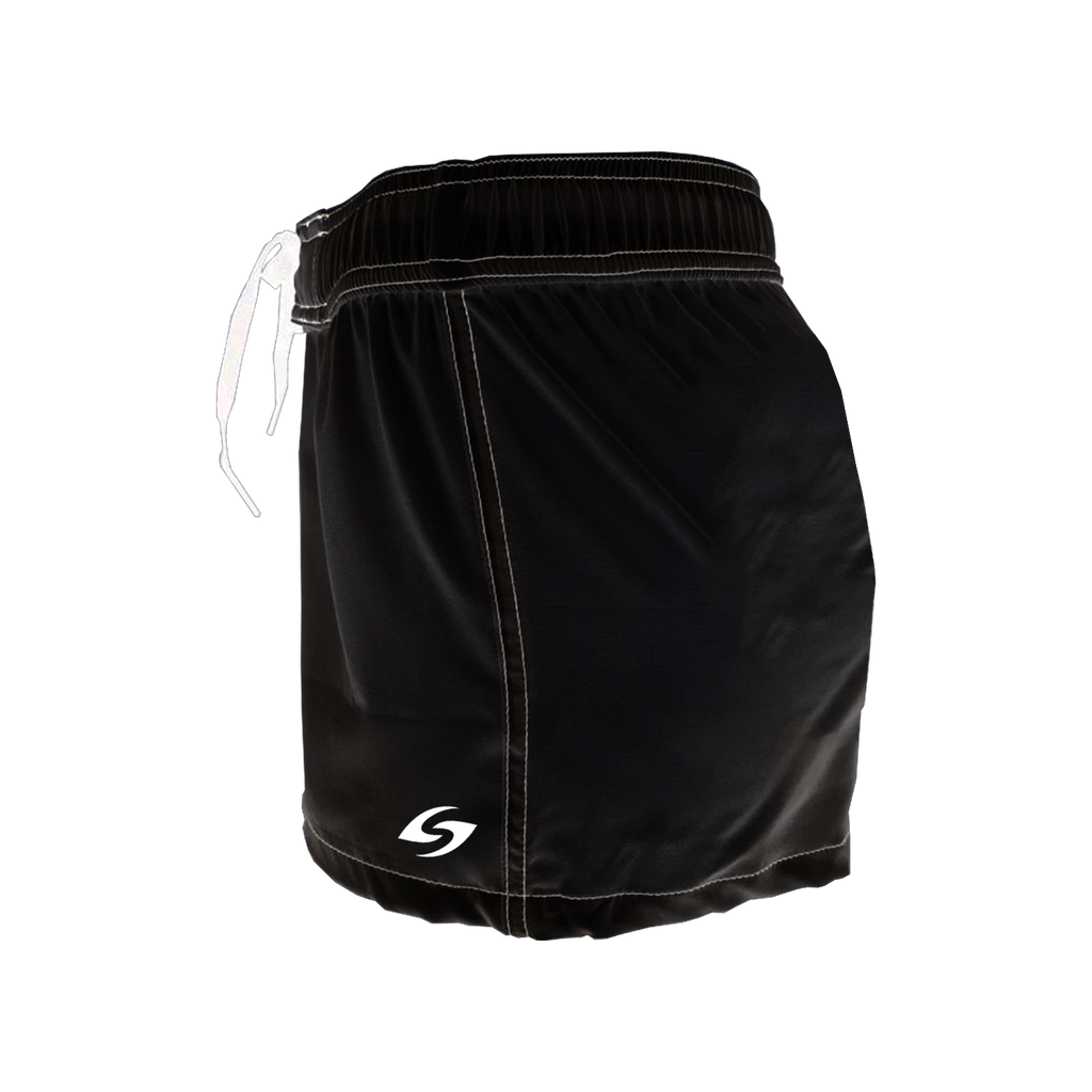 Women's Elastic Waist Boardshorts - Black & White