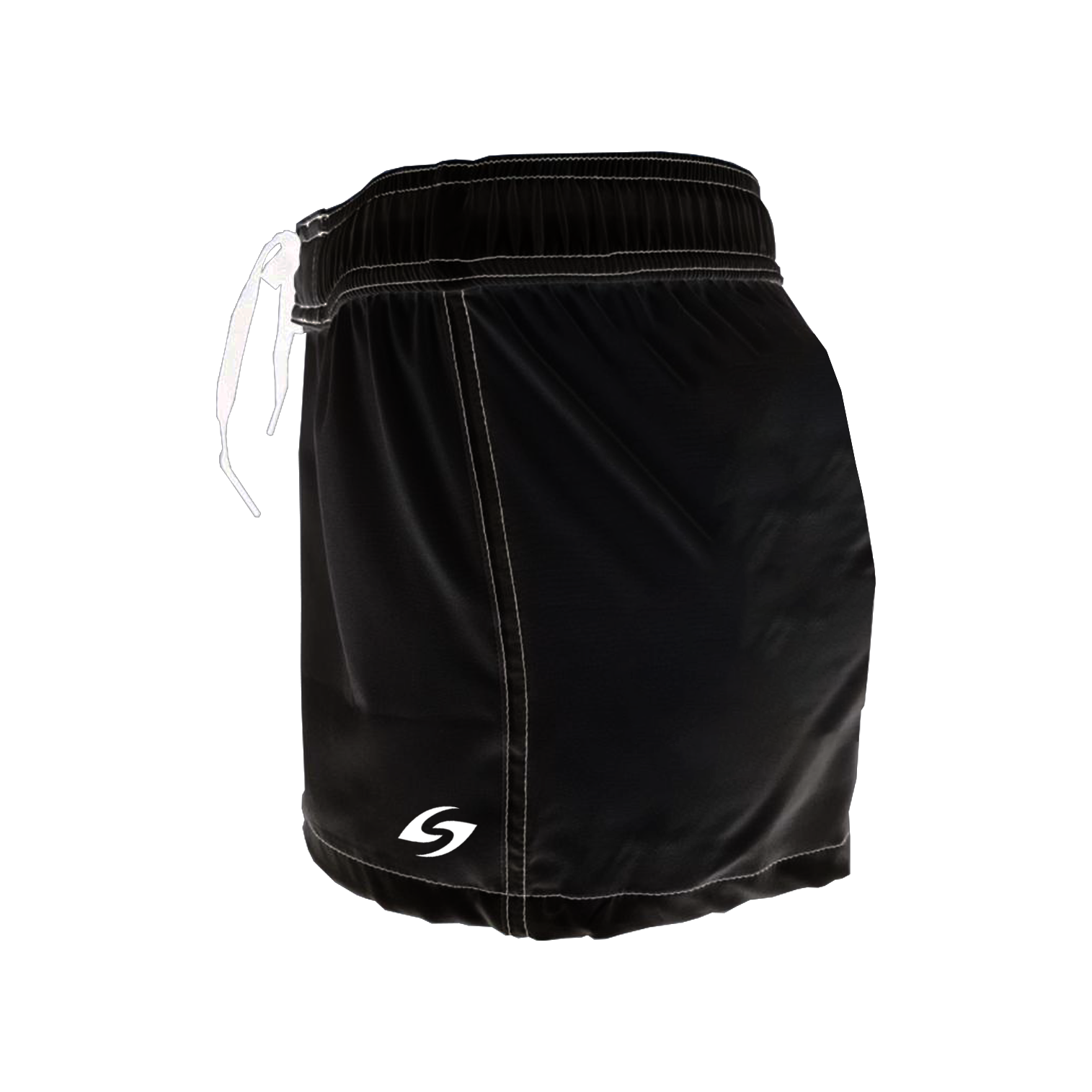 Women's Elastic Waist Boardshorts - Black & White