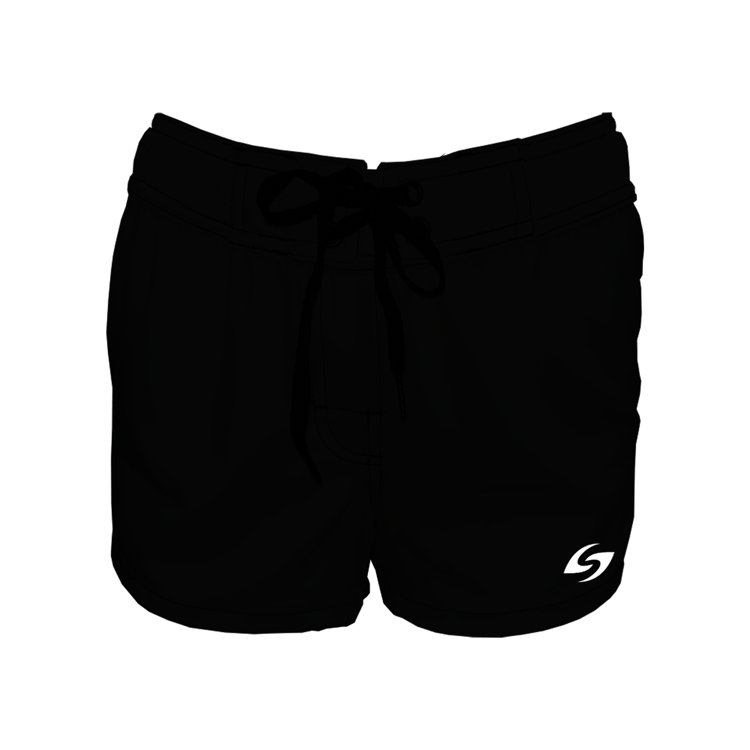 Women's Elastic Waist Boardshorts - Black