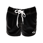 Women's Elastic Waist Boardshorts - Black & White