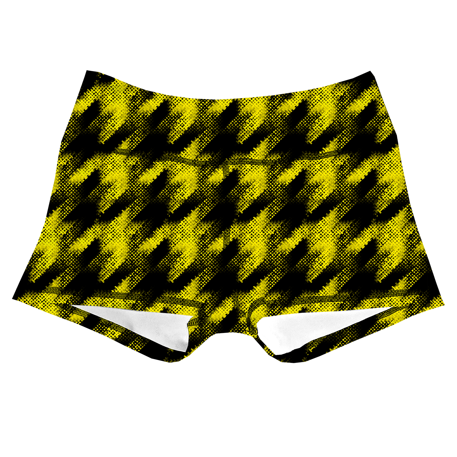 Performance Booty Shorts - Yellow Houndstooth Secondary image