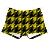 Performance Booty Shorts - Yellow Houndstooth
