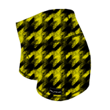 Performance Booty Shorts - Yellow Houndstooth