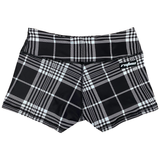 Performance Booty Shorts - Black Plaid