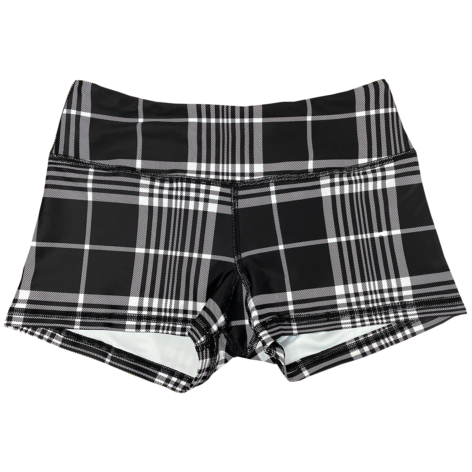 Performance Booty Shorts - Black Plaid Main image