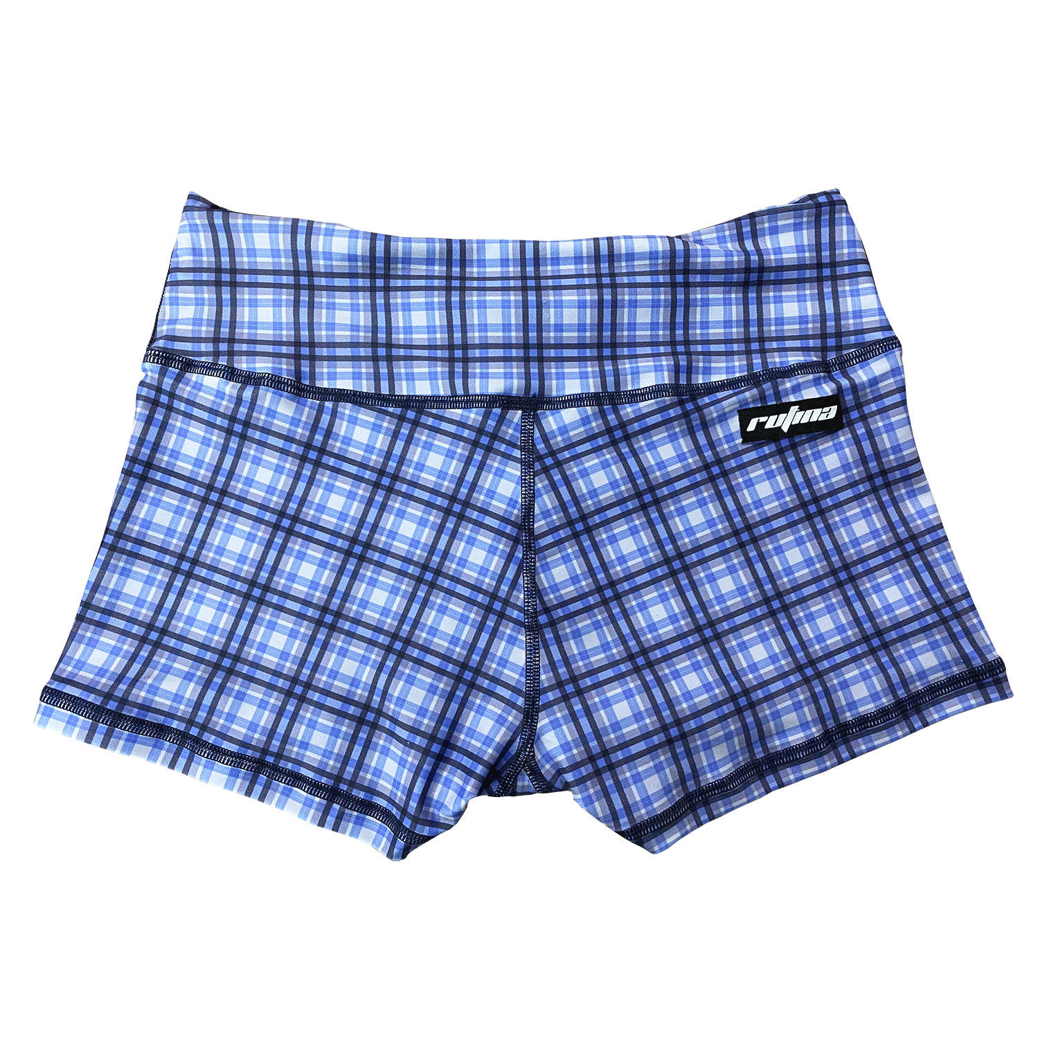 Performance Booty Shorts - Blue Plaid Secondary image