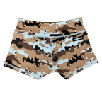 Performance Booty Shorts - Brown Pixel Camo