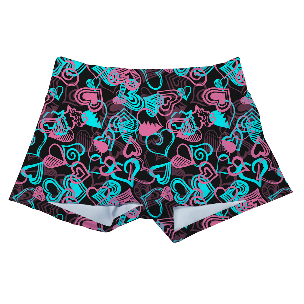 Performance Booty Shorts  - Candy Hearts