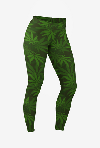 Women's Leggings - Cannabis