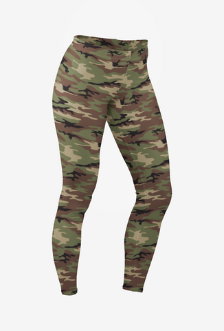 Women's Leggings - Green Camo