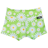 Performance Booty Shorts  - Lime Green Daisies