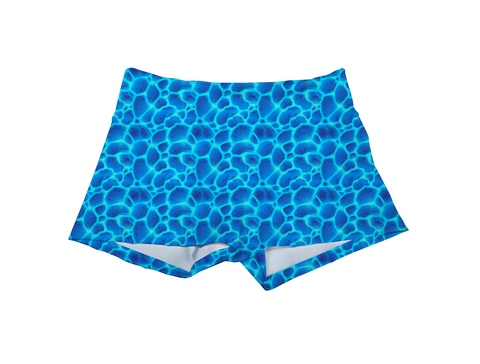 Performance Booty Shorts - Icy Blue Lava