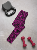 Women's Leggings - Neon Pink Smoke