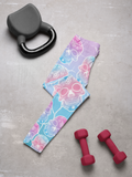 Women's Leggings - Pink and Blue Skulls