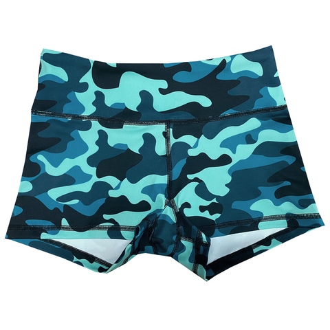 Performance Booty Shorts  - Mint Camo