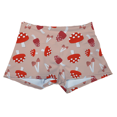 Performance Booty Shorts - Mushrooms