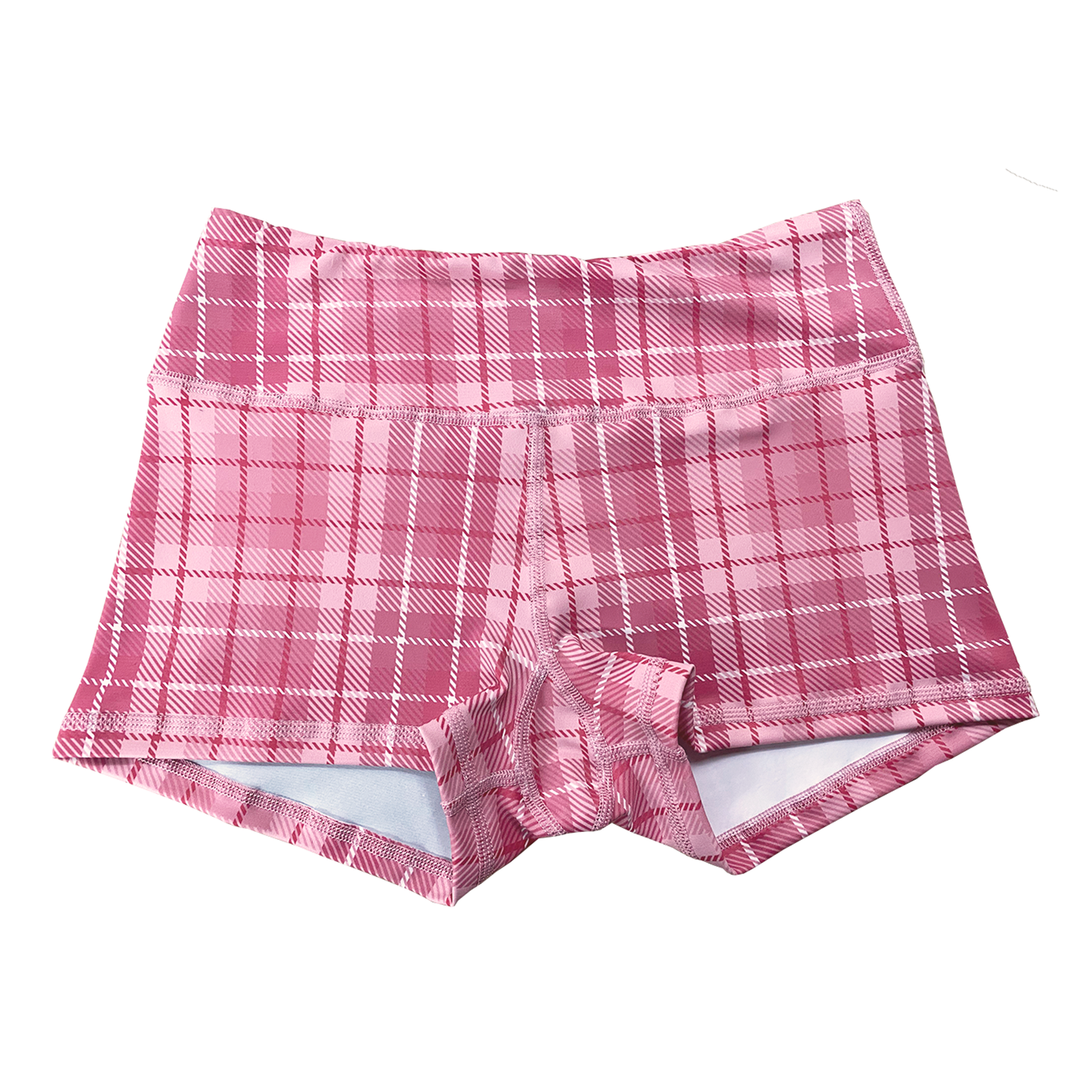 Performance Booty Shorts - Pink Plaid Main image