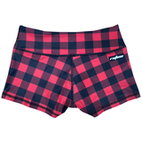 Performance Booty Shorts - Red & Black Gingham