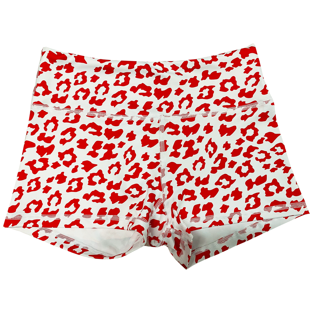 Performance Booty Shorts - Red Cheetah