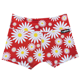 Performance Booty Shorts  - Red Daisies