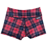 Performance Booty Shorts  - Red Plaid