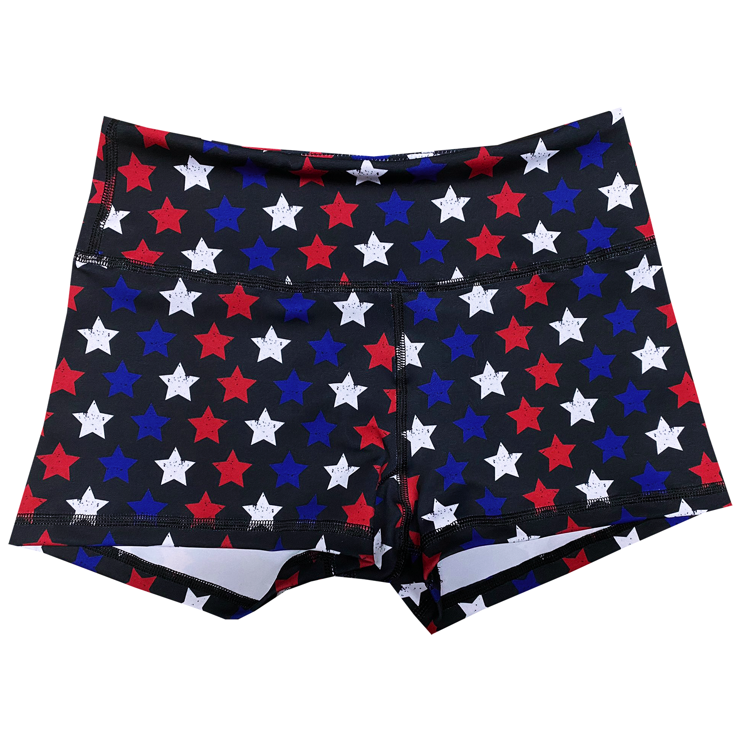 Performance Booty Shorts  - Red, White, & Blue Stars Main image
