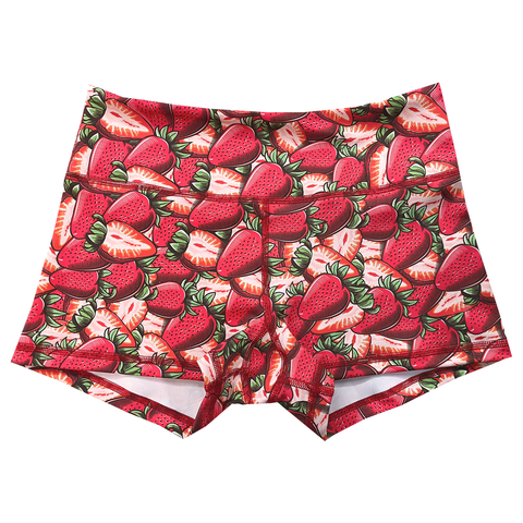 Performance Booty Shorts - Strawberries