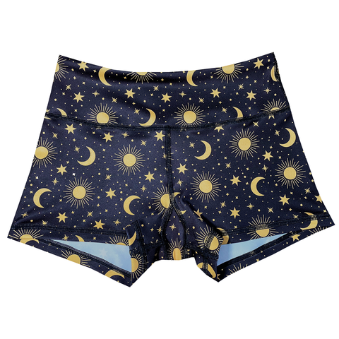 Performance Booty Shorts  - Sun, Moon, & Stars