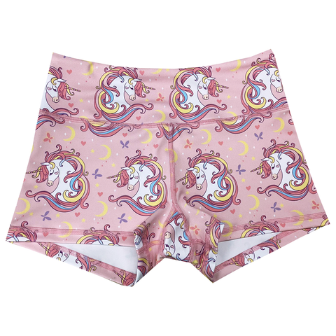 Performance Booty Shorts  - Pink Unicorn