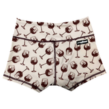 Performance Booty Shorts  - Wine Glasses